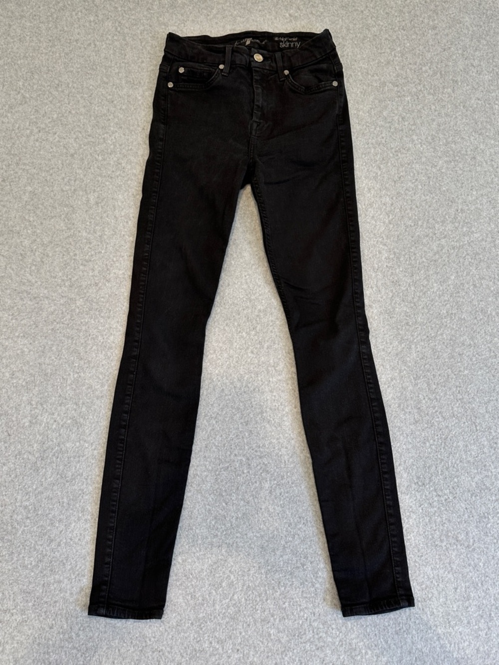 7 For All Mankind The High Waist Black Skinny Jeans